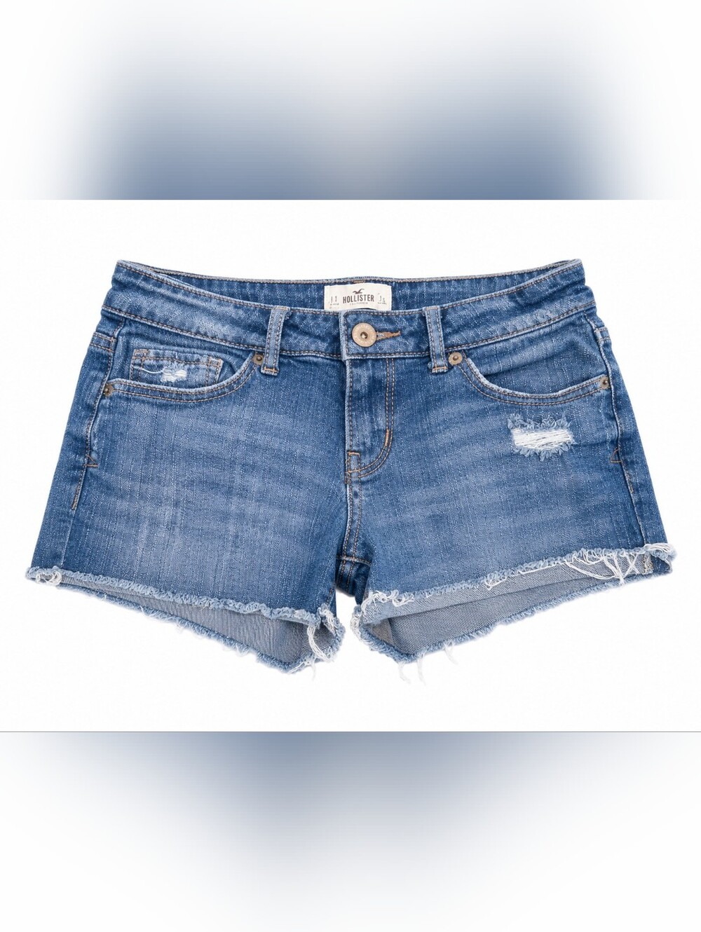 Aeropostale Blue Denim Frayed Hem Women's Jean Shorts